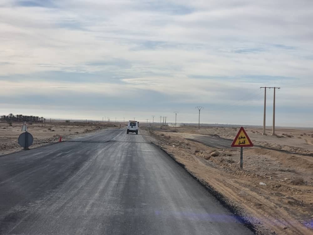 معاينة مشروع تدعيم الطريق الوطني رقم 121 الرابط بين بلدية زريبة الوادي وولاية وادي سوف